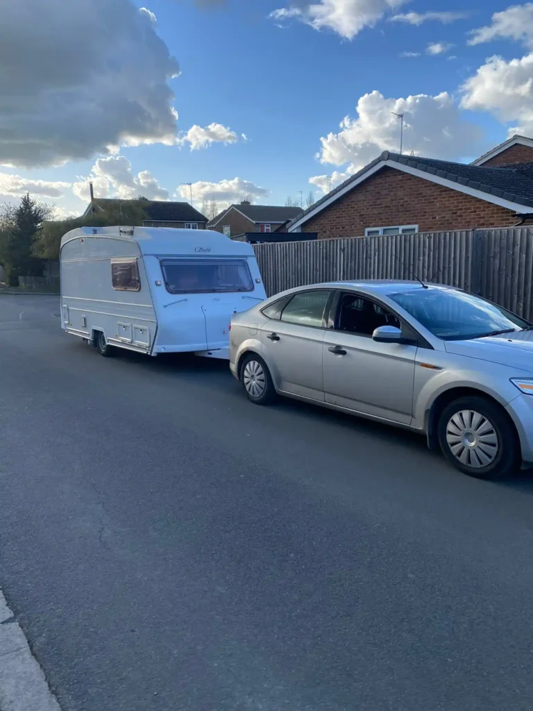 Touring caravan collected from a customer’s driveway